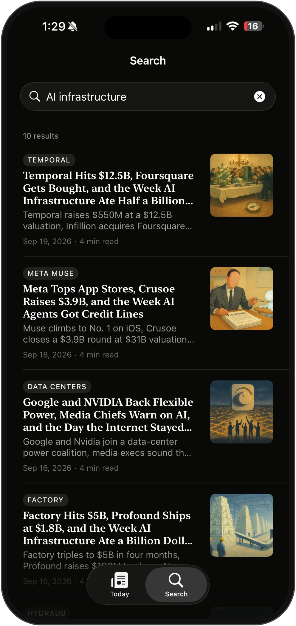 Brainrot Weekly search results on iPhone